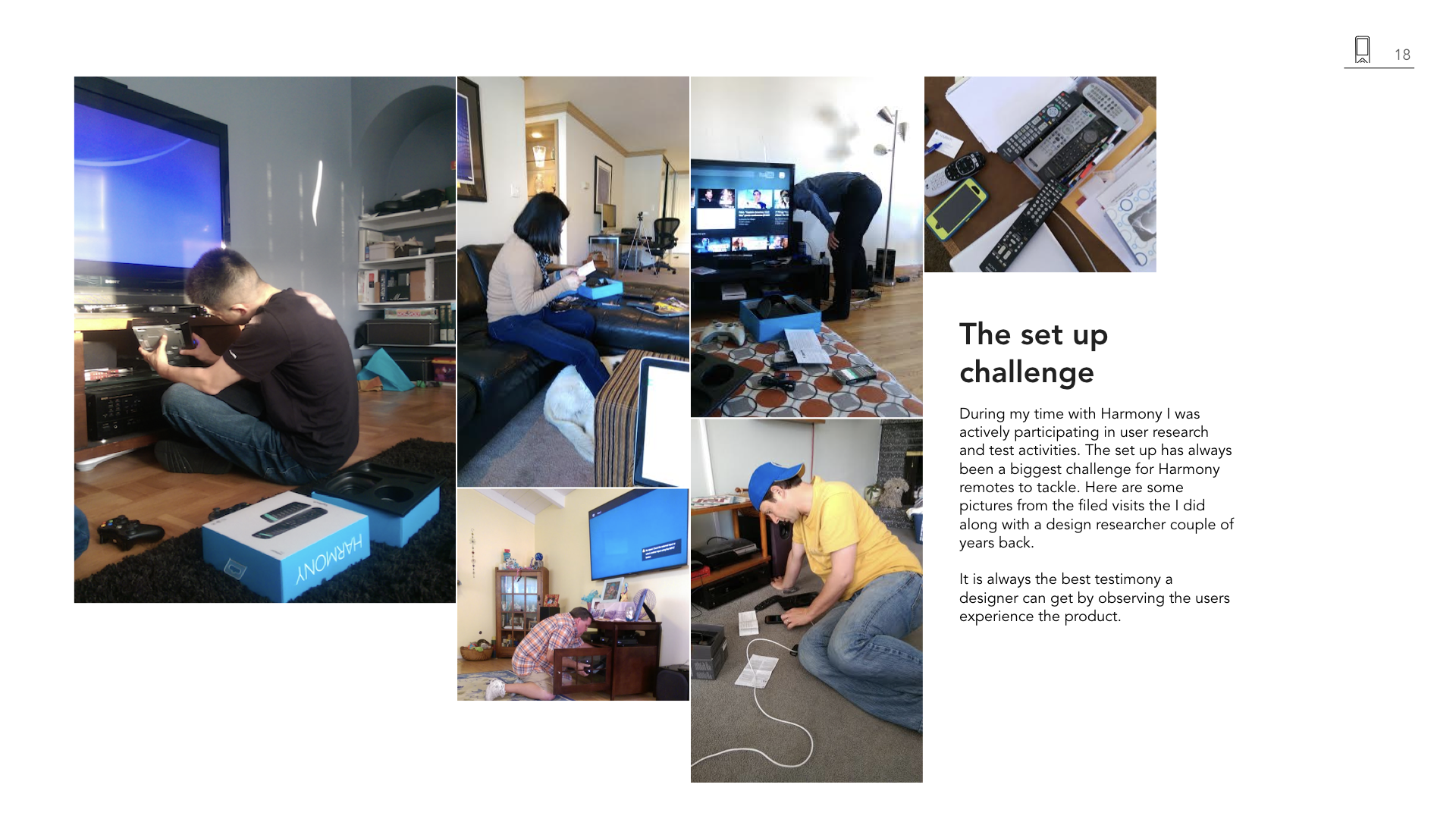 Participant setting up entertainment equipment beside the TV